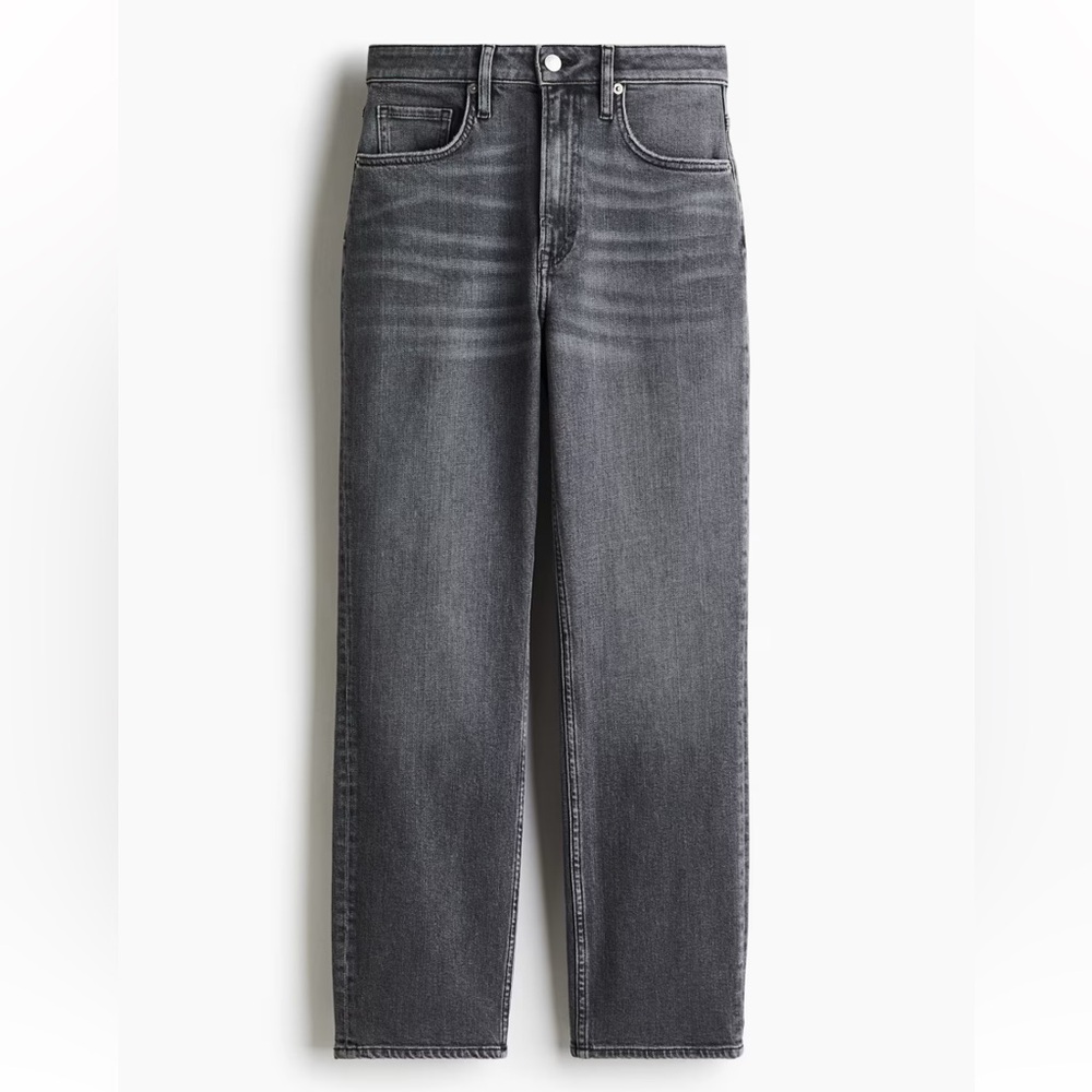 H&M Gray Slim Straight High Ankle Jeans 34 2